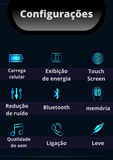Fone de ouvido TWS F9 bluetooth sem fio com power bank e touch