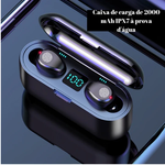 Fone de ouvido TWS F9 bluetooth sem fio com power bank e touch