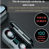 Fone de ouvido TWS F9 bluetooth sem fio com power bank e touch
