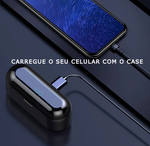 Fone de ouvido TWS F9 bluetooth sem fio com power bank e touch